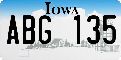 IA license plate ABG135