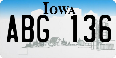 IA license plate ABG136