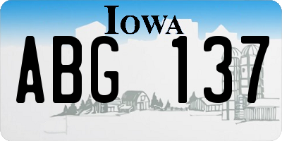 IA license plate ABG137
