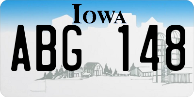 IA license plate ABG148