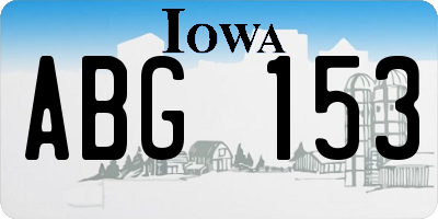 IA license plate ABG153