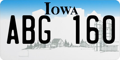 IA license plate ABG160
