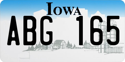 IA license plate ABG165