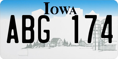 IA license plate ABG174