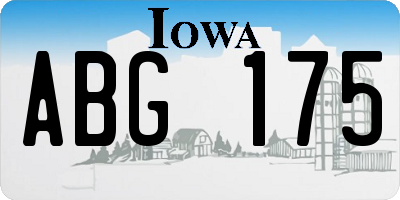 IA license plate ABG175