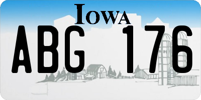 IA license plate ABG176