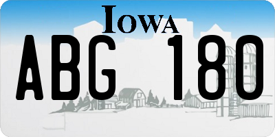 IA license plate ABG180