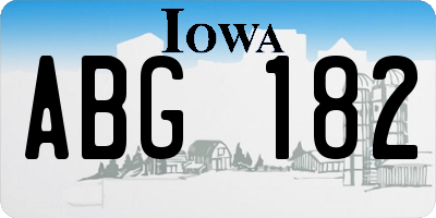 IA license plate ABG182
