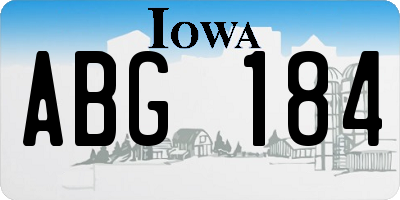IA license plate ABG184