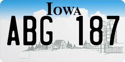 IA license plate ABG187