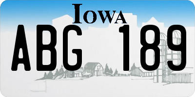 IA license plate ABG189