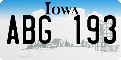 IA license plate ABG193
