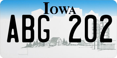 IA license plate ABG202