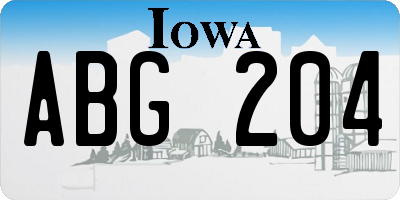 IA license plate ABG204