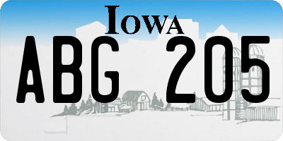 IA license plate ABG205