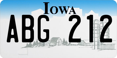 IA license plate ABG212
