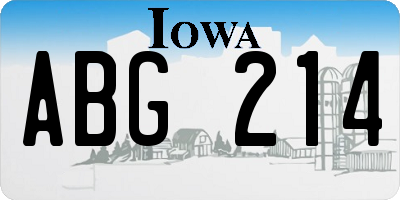 IA license plate ABG214