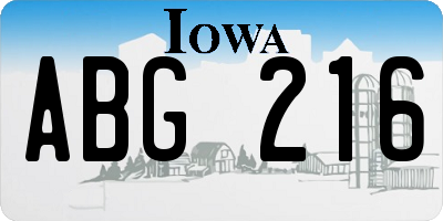 IA license plate ABG216