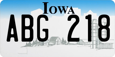 IA license plate ABG218