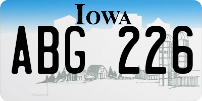 IA license plate ABG226