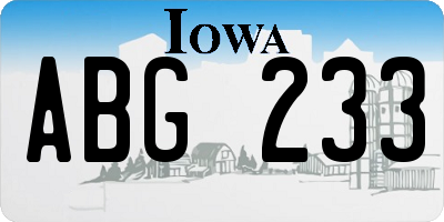 IA license plate ABG233