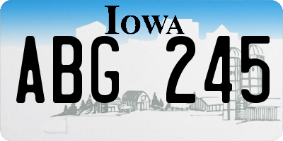 IA license plate ABG245