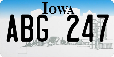 IA license plate ABG247