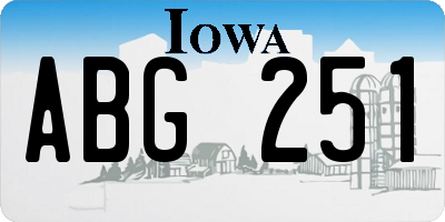 IA license plate ABG251