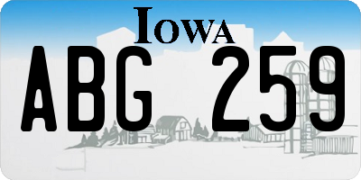 IA license plate ABG259
