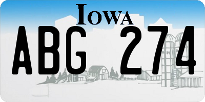 IA license plate ABG274