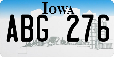 IA license plate ABG276