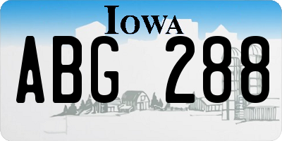 IA license plate ABG288