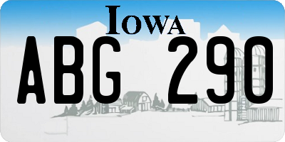 IA license plate ABG290