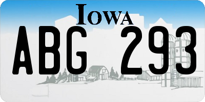 IA license plate ABG293