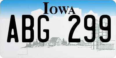 IA license plate ABG299