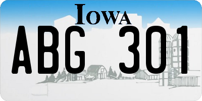IA license plate ABG301