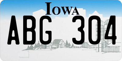 IA license plate ABG304