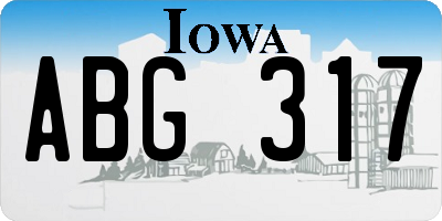 IA license plate ABG317