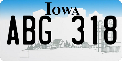 IA license plate ABG318