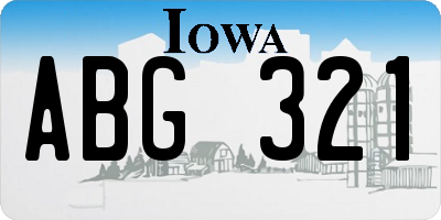 IA license plate ABG321