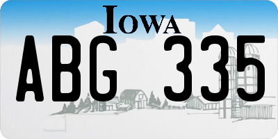 IA license plate ABG335