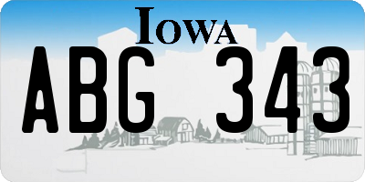 IA license plate ABG343
