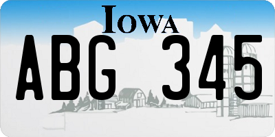 IA license plate ABG345