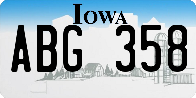 IA license plate ABG358