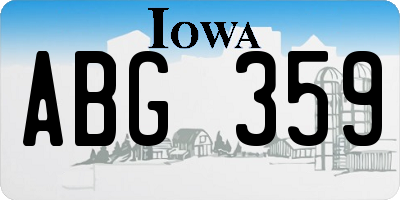 IA license plate ABG359