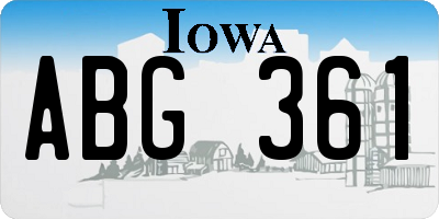 IA license plate ABG361