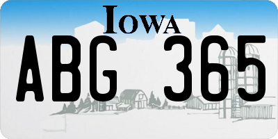 IA license plate ABG365
