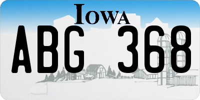 IA license plate ABG368