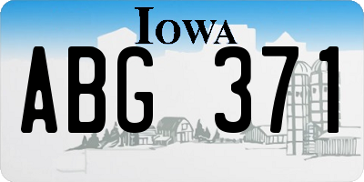 IA license plate ABG371