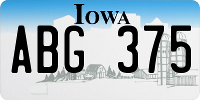 IA license plate ABG375